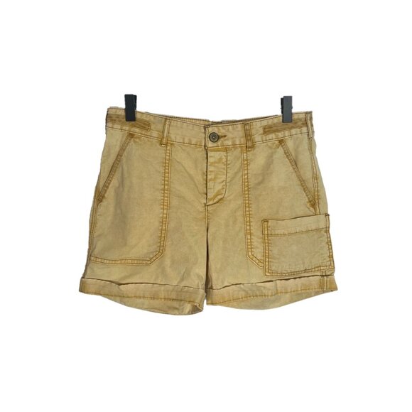 Anthropologie Pants - Anthropologie Hei Hei Mustard Yellow Button Fly Distressed Chino Shorts Size 27